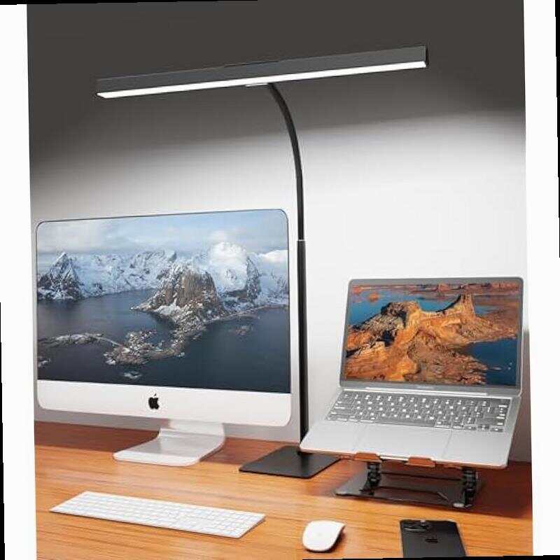 LED Desk Lamp for Home Office with Base Eye Caring Architect Task Light with Adjustable Gooseneck 12W USB Adapter Touch Control 5 Dimmable Brightness Color Tall Lamp for Work Reading Craft