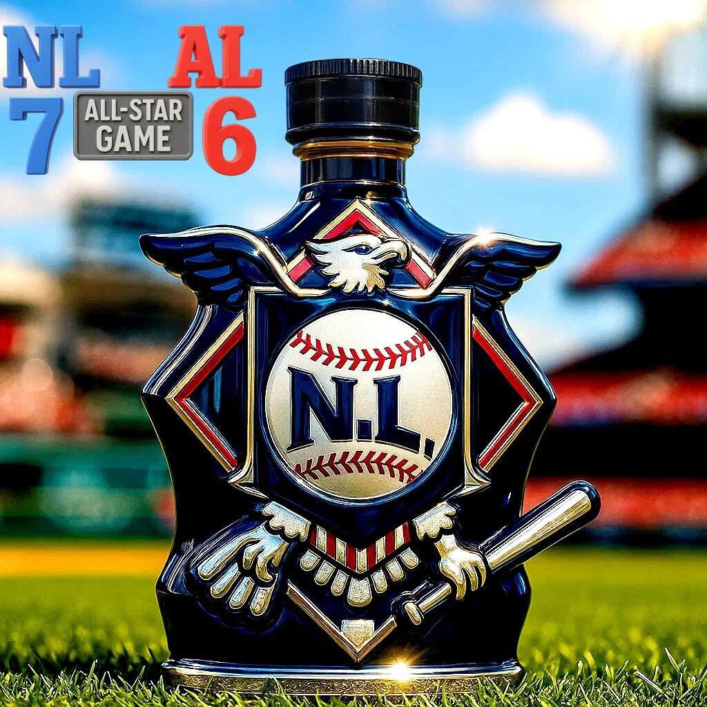 MLB All-Star Game Whiskey Bottle