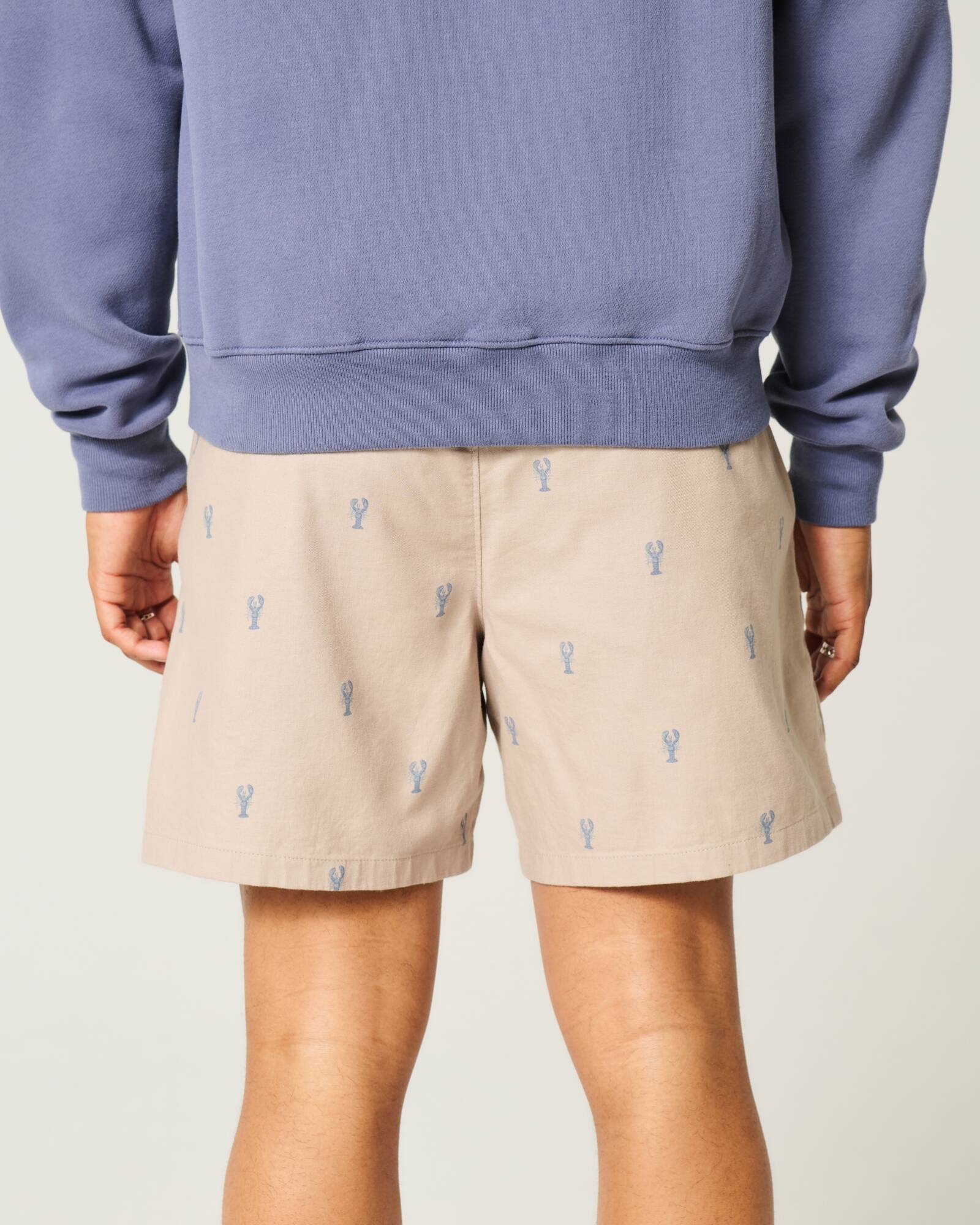 Mid-Thigh Linen-Blend Pull-On Shorts