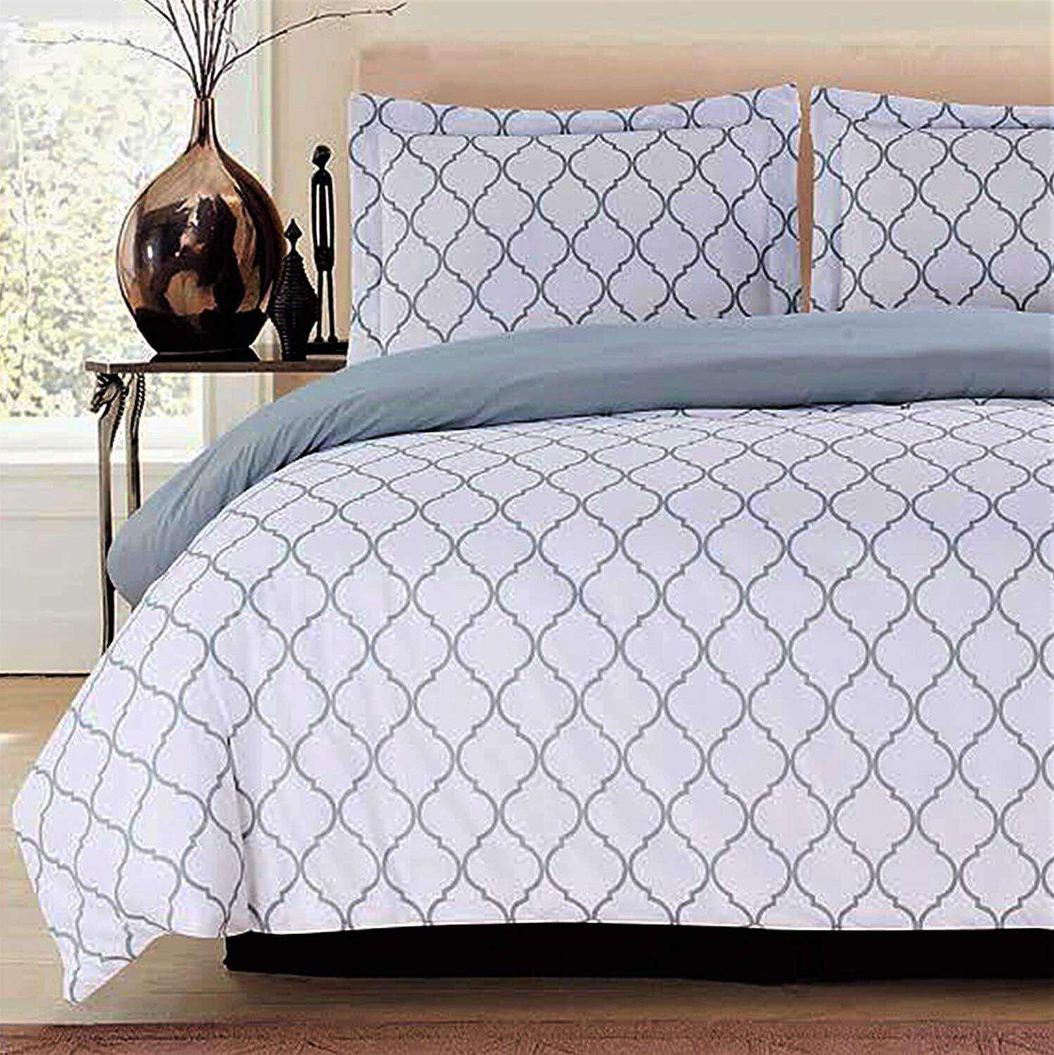 Duvet Cover Set 1800 Count Egyptian Cotton 3 Piece Luxury Soft 2 Pillow Shams. King Size