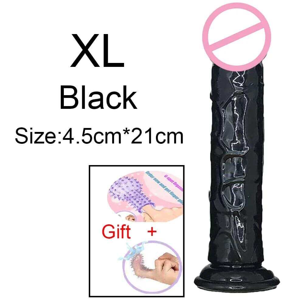Transparent Jelly Dildo – Large Suction Cup Dildo in 5 Colors for Anal & Vaginal Play