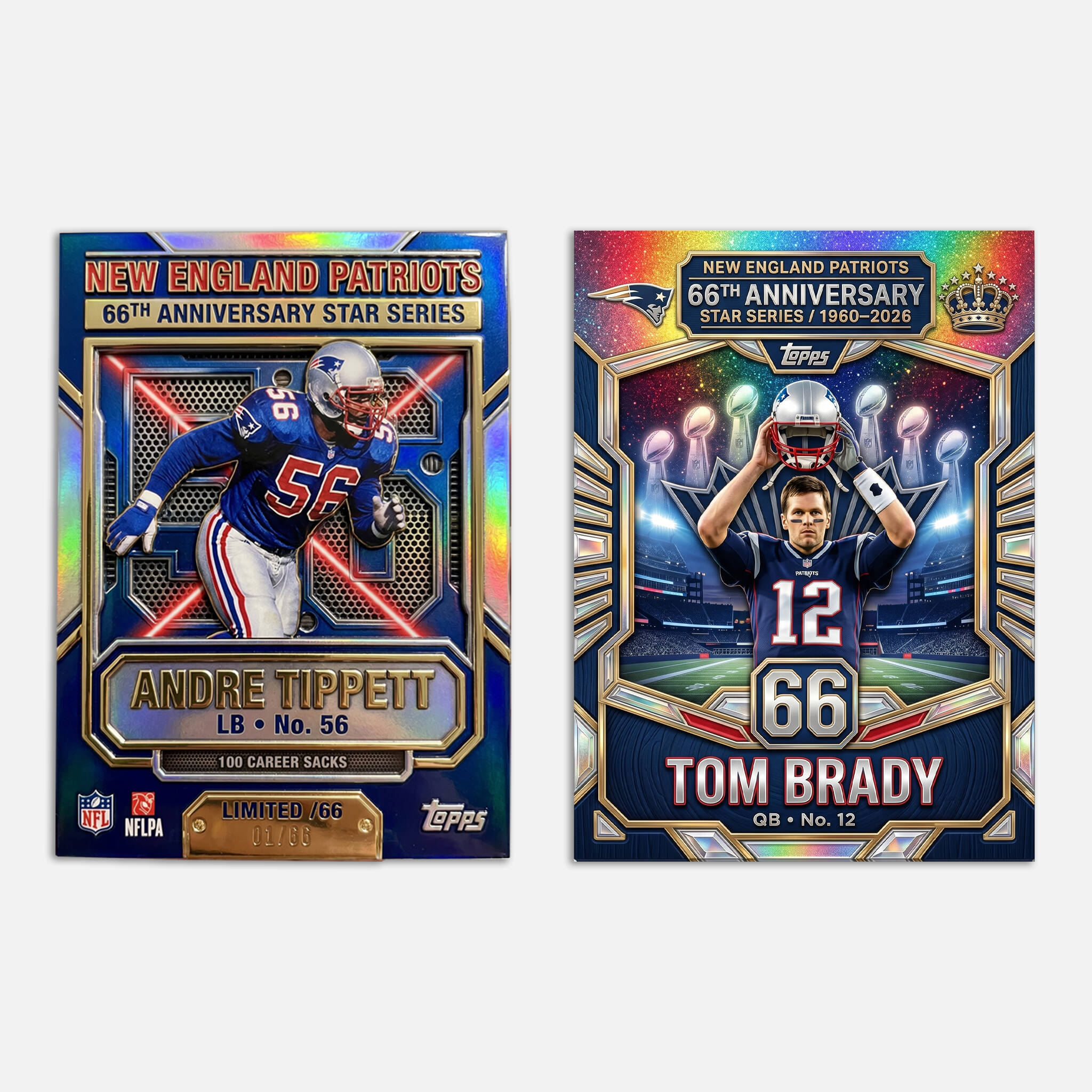 🏈New England Patriots 66th Anniversary Cards