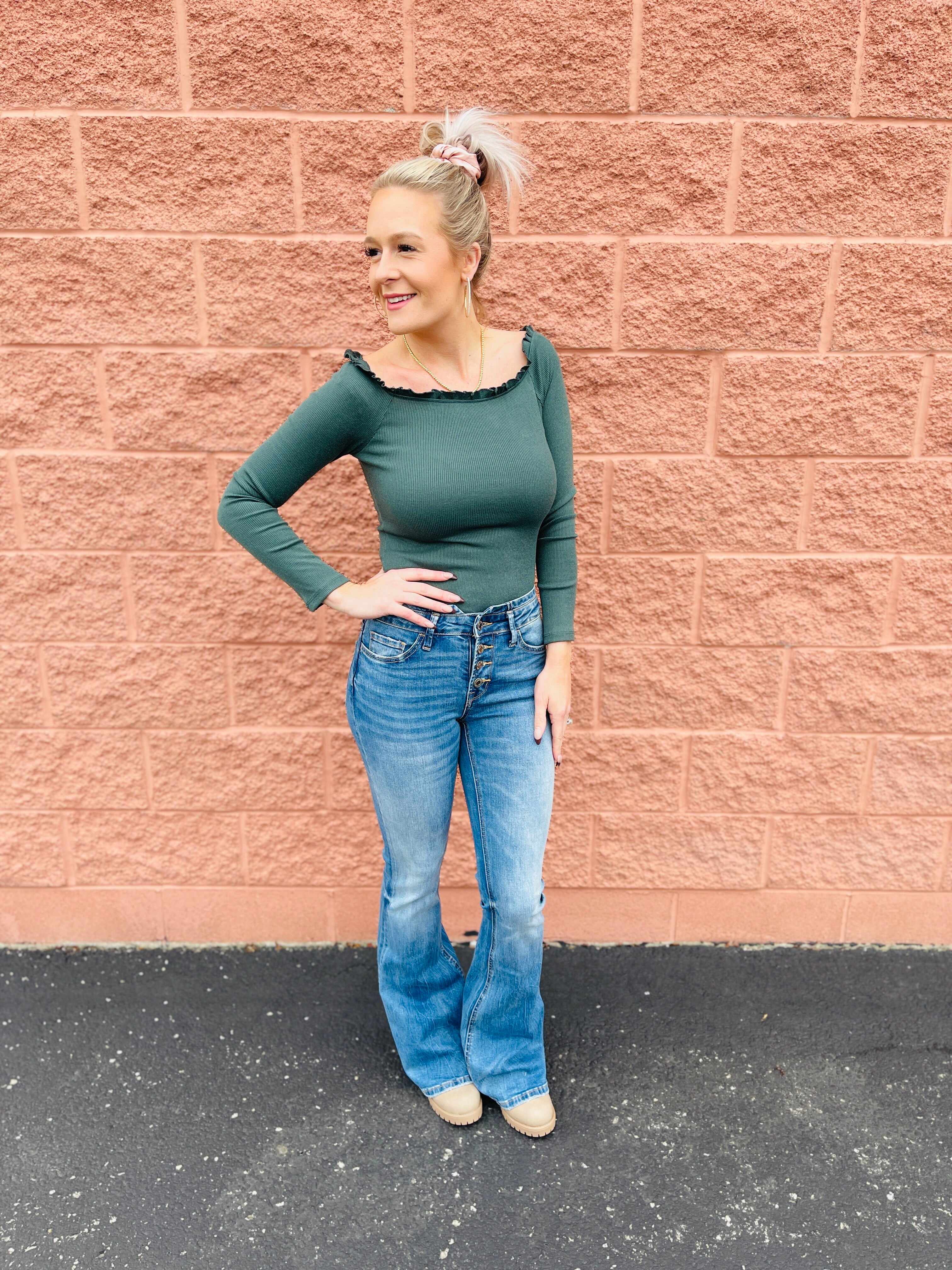 Vervet Teenage Dream High Rise Button Fly Flare Jeans