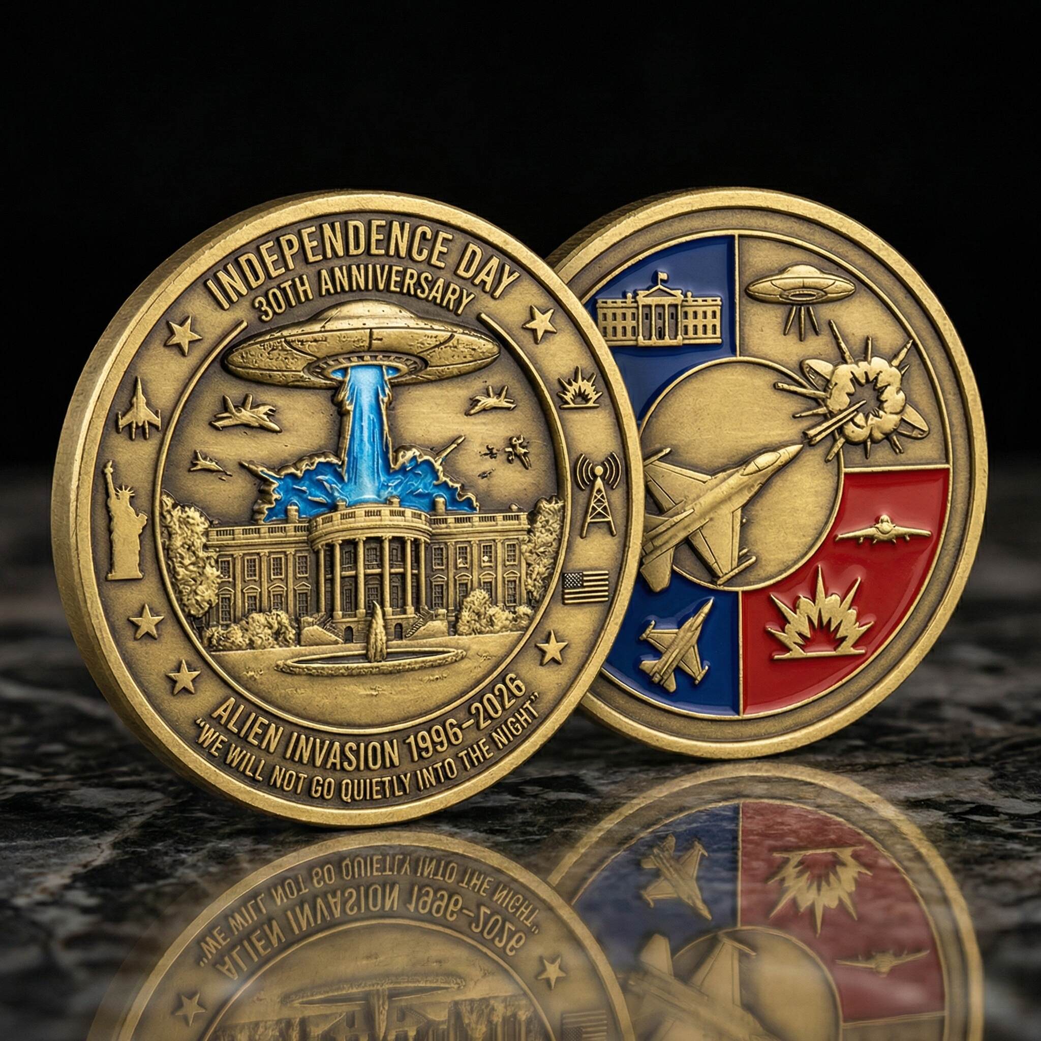 Independence Day 30th Anniversary Alien Invasion Commemorative Coin
