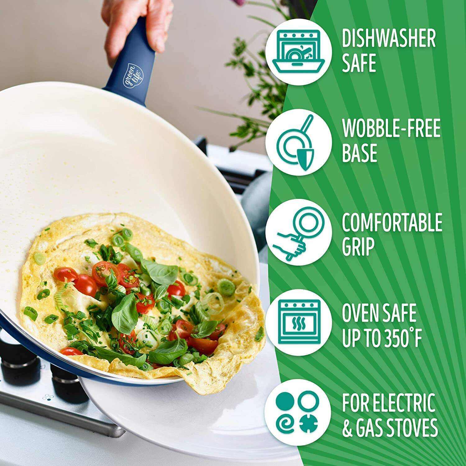 Healthy Ceramic Nonstick, 16 Piece Cookware Pots
