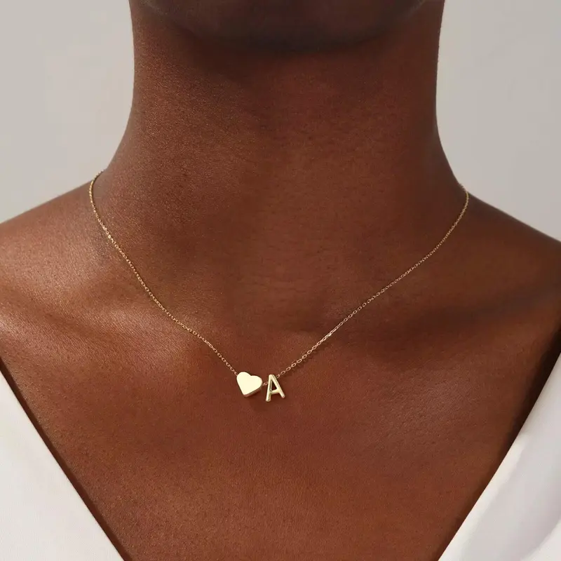 🔥Last Day 69% OFF ✨Personalized Gold Heart A-Z Initial Necklace Jewelry Gift for Her