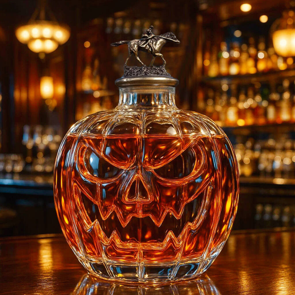 Evil Jack-O-Lantern Whiskey Bottle