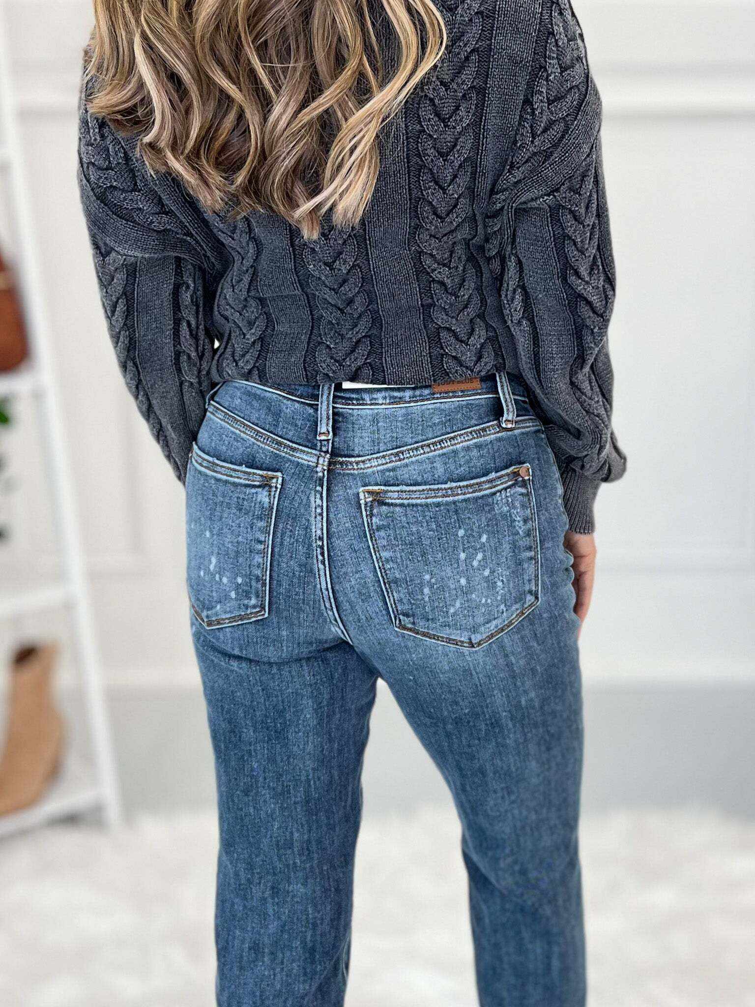 Life Of The Party - Christmas Bleach Splash Boyfriend Jeans- Final Sale