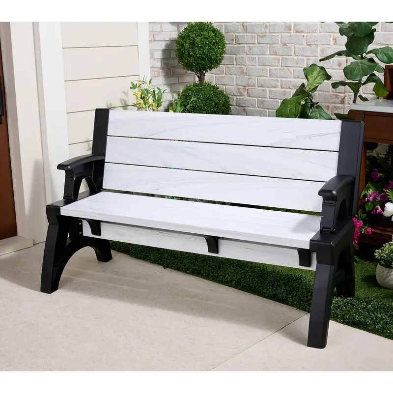 Gen II XL Convertible Outdoor Furniture, Multi-Function Bench Converts To Table, Modern Patio Stool Chair Set