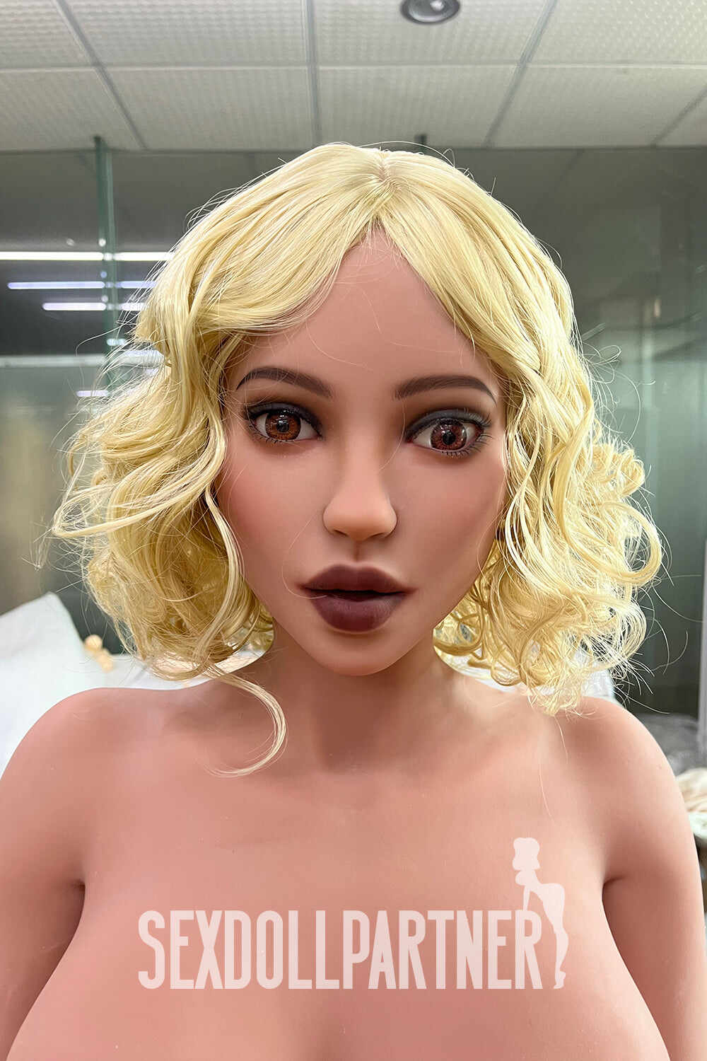 Dolls Castle Eulalie 5ft34/ 163cm E#K4 Head TPE Sexy Small Breasts Blonde Curls Sex Doll