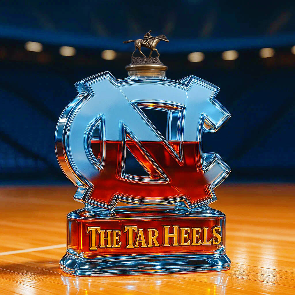 North Carolina Tar Heels Whiskey Bottle