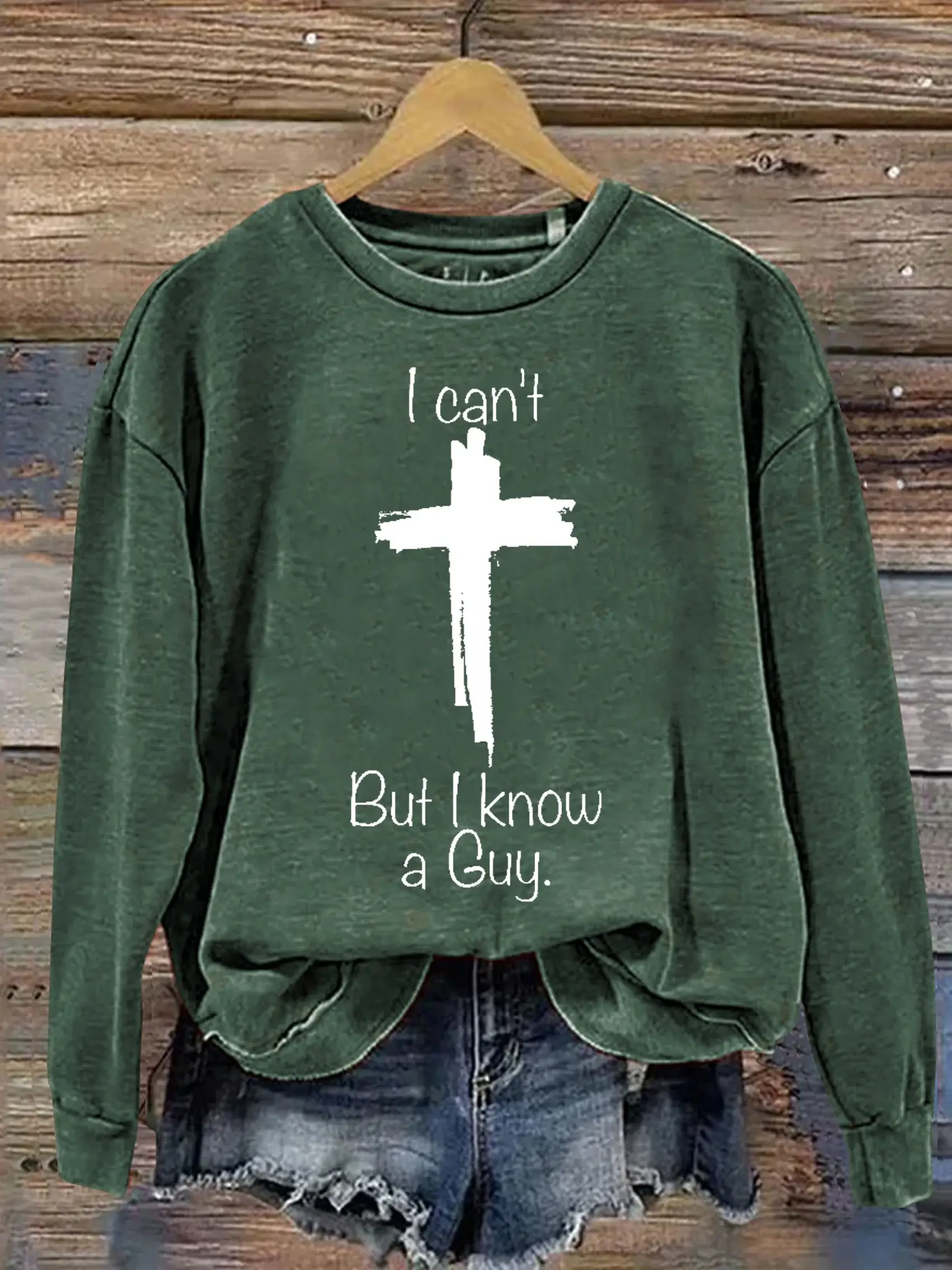 Unisex Women's Men's I Can't But I Know A Guy Verse Religious Faith Outfit Church Christian Print Casual Hoodie