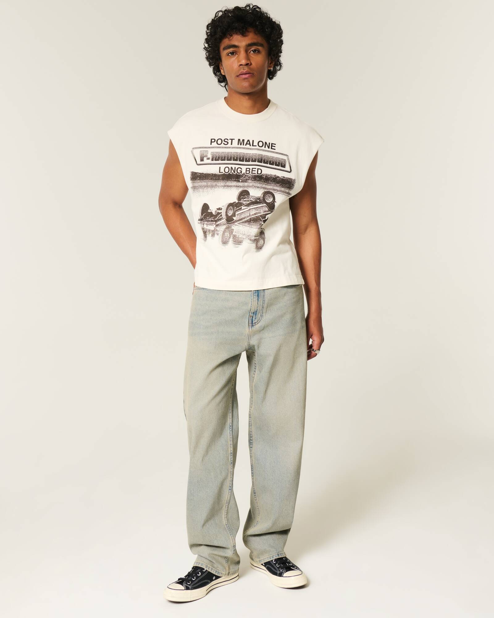 Railroad Stripe Baggy Painter Jeans