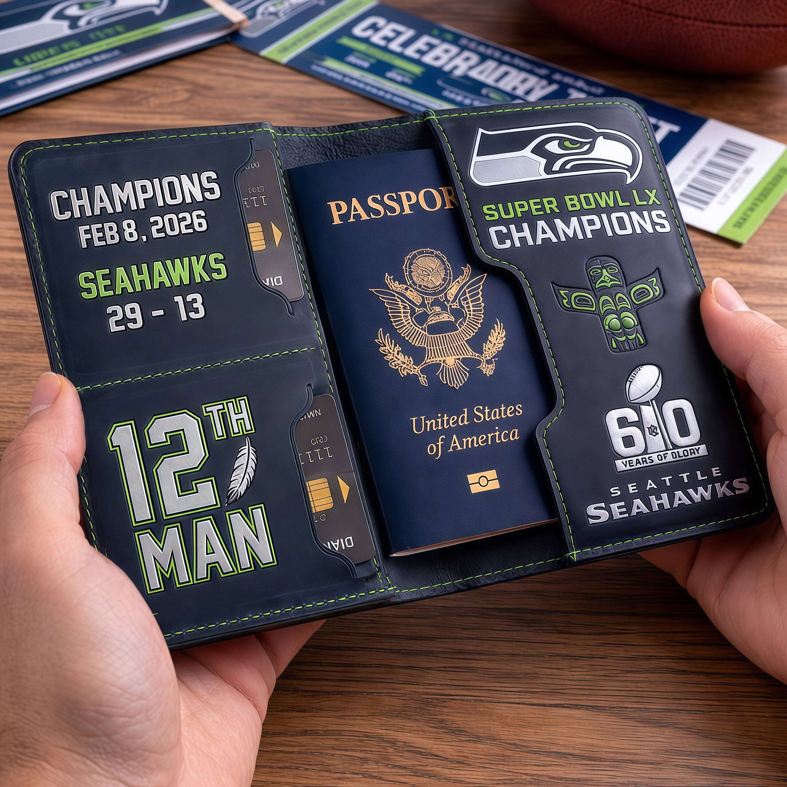 Seattle Seahawks Super Bowl Championship Passport Wallet