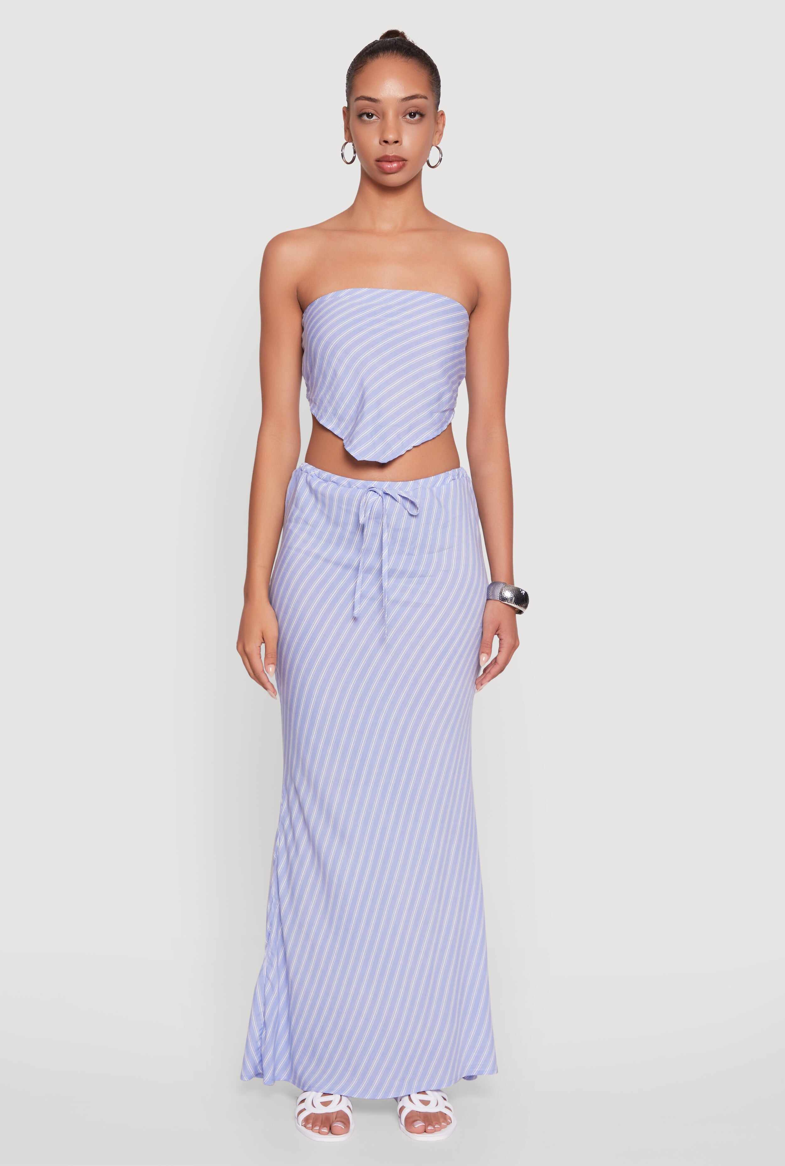 Trendy Back Slit Maxi Skirt