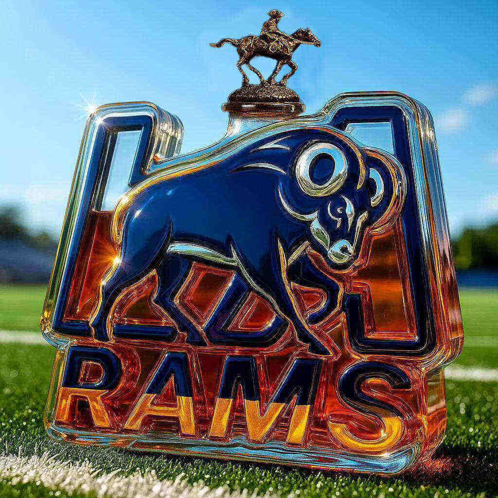LA Rams Whiskey Bottle