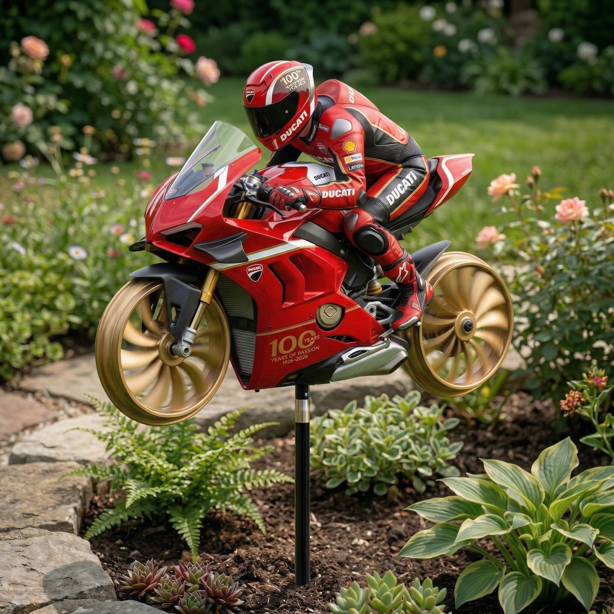 Ducati 100th Anniversary Kinetic Garden Spinner (1926-2026)