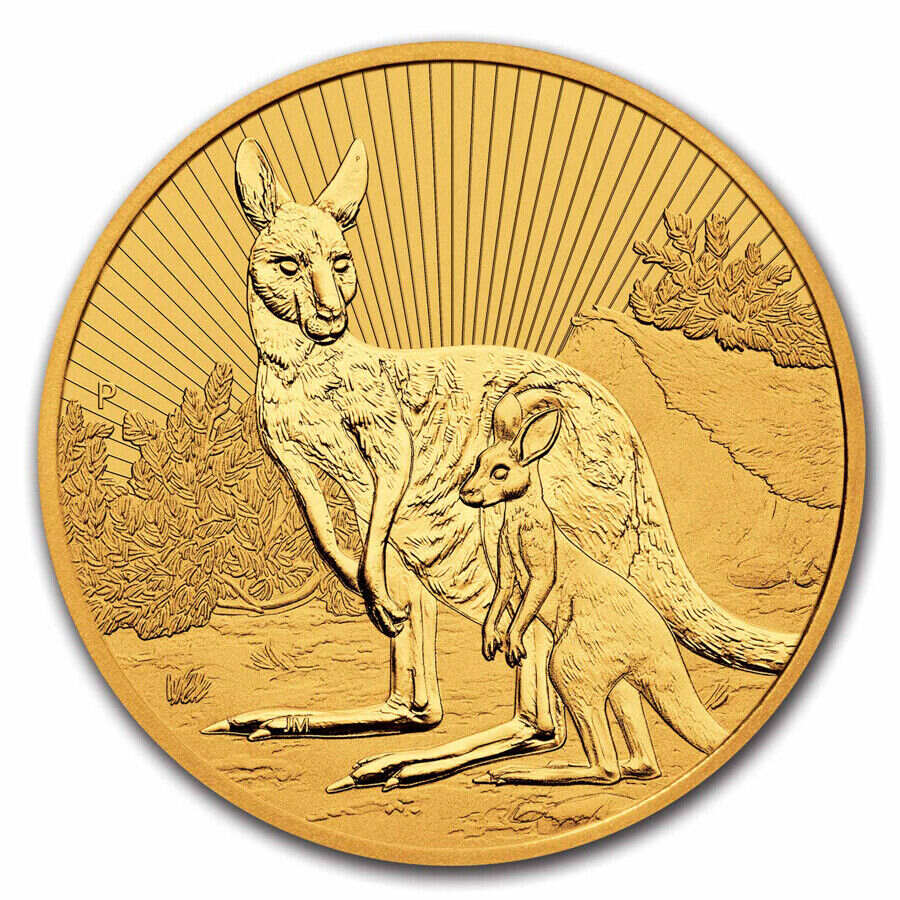 2023 2oz Perth Mint Gold Kangaroo Mother and Baby Coin
