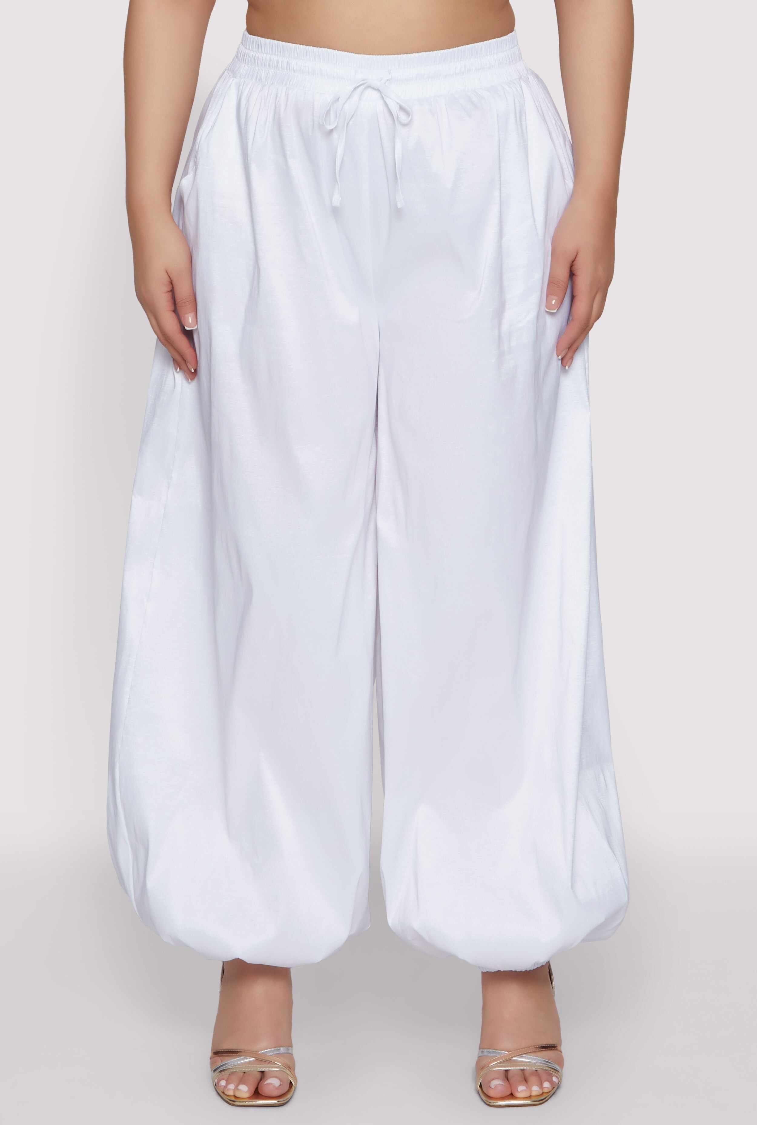 Plus Size Nylon Parachute Pants