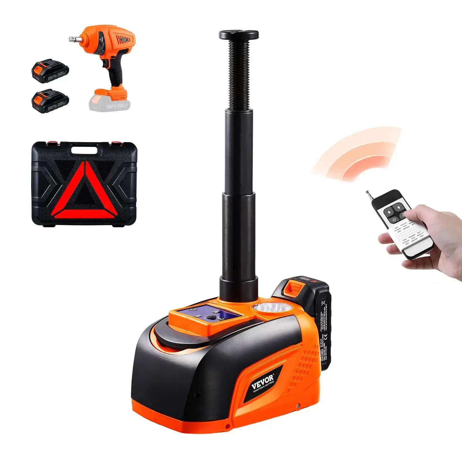 Upgraded Wireless Electric Hydraulic Car Jack with Remote Control & Battery Charging,  5 Tons /11000 lbs Portable Jack kit with Electric Impact Wrench