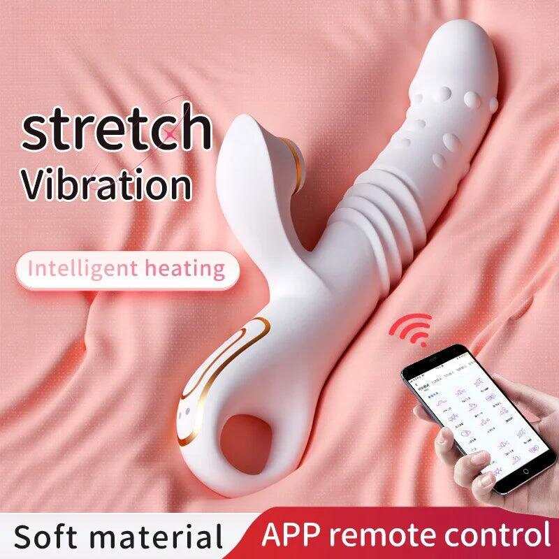 Fully Automatic Sucking & Telescopic Vibrator – Remote-Controlled, Heated Bead Swing Massager for Women