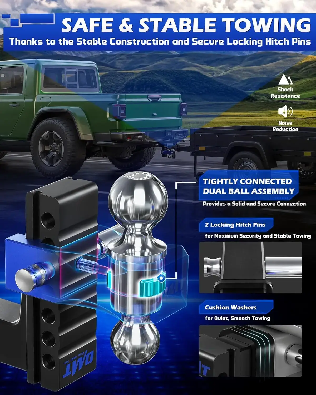 Tech Adjustable Heavy-Duty Trailer Hitch