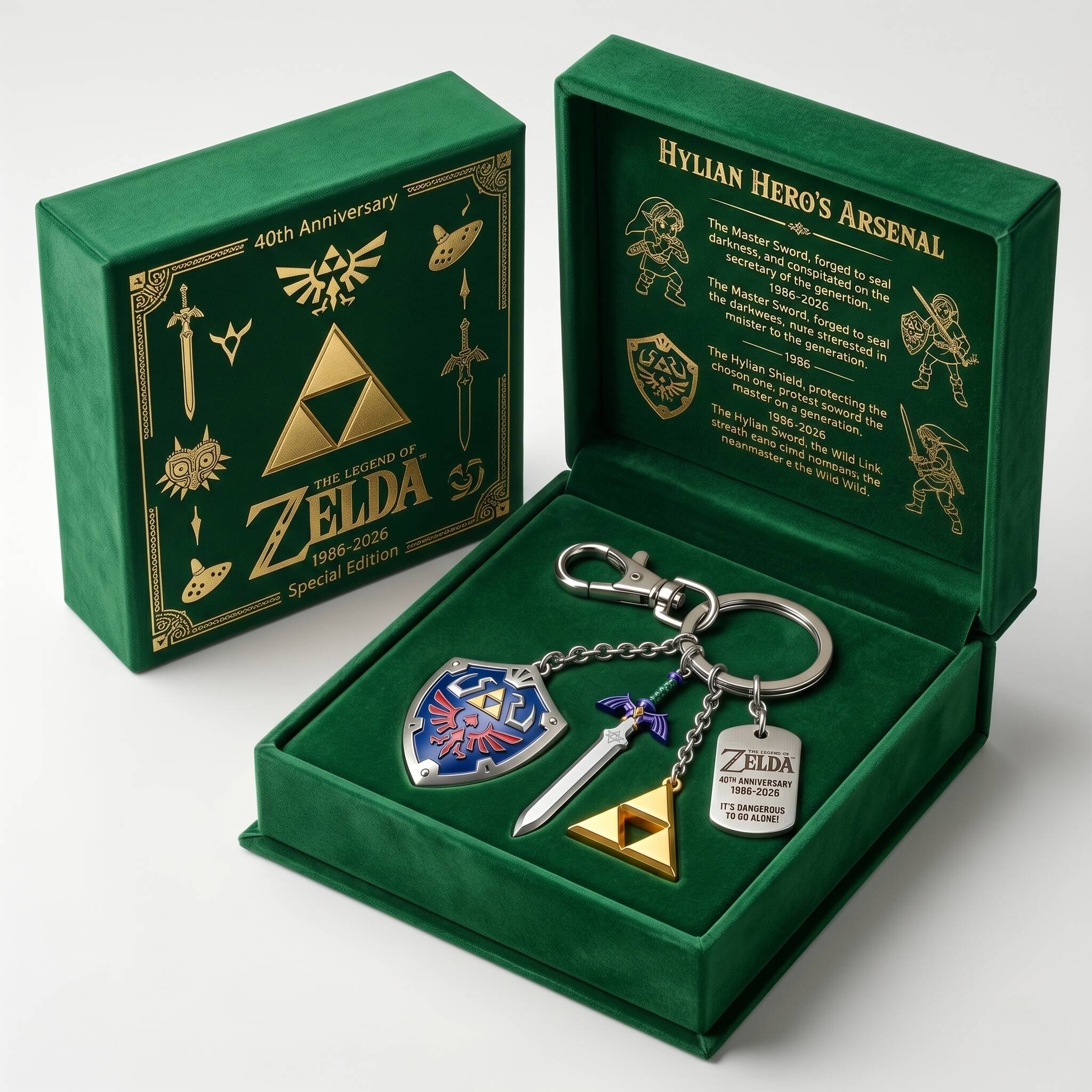 The Legend of Zelda 40th Anniversary Hylian Hero's Arsenal Collector Keychain ⚔️
