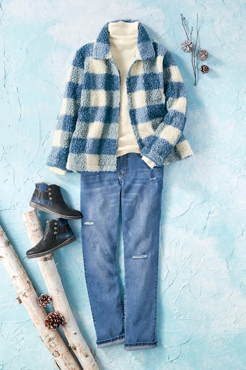 Bouclé Plaid Jacket