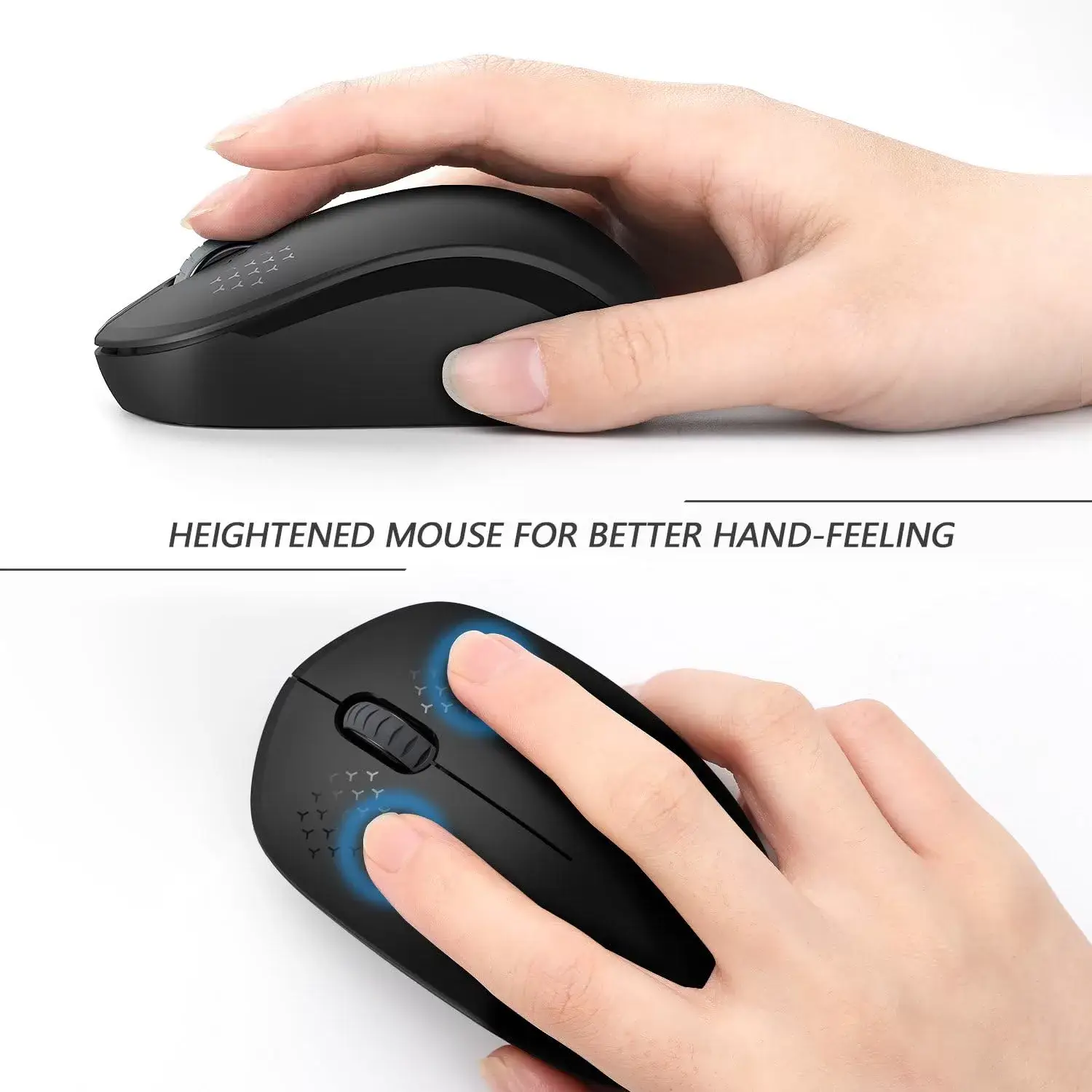 seenda Wireless Mouse, 2.4G Noiseless Mouse with USB Receiver - Portable Computer Mice for PC, Tablet, Laptop with Windows System - Mint Green