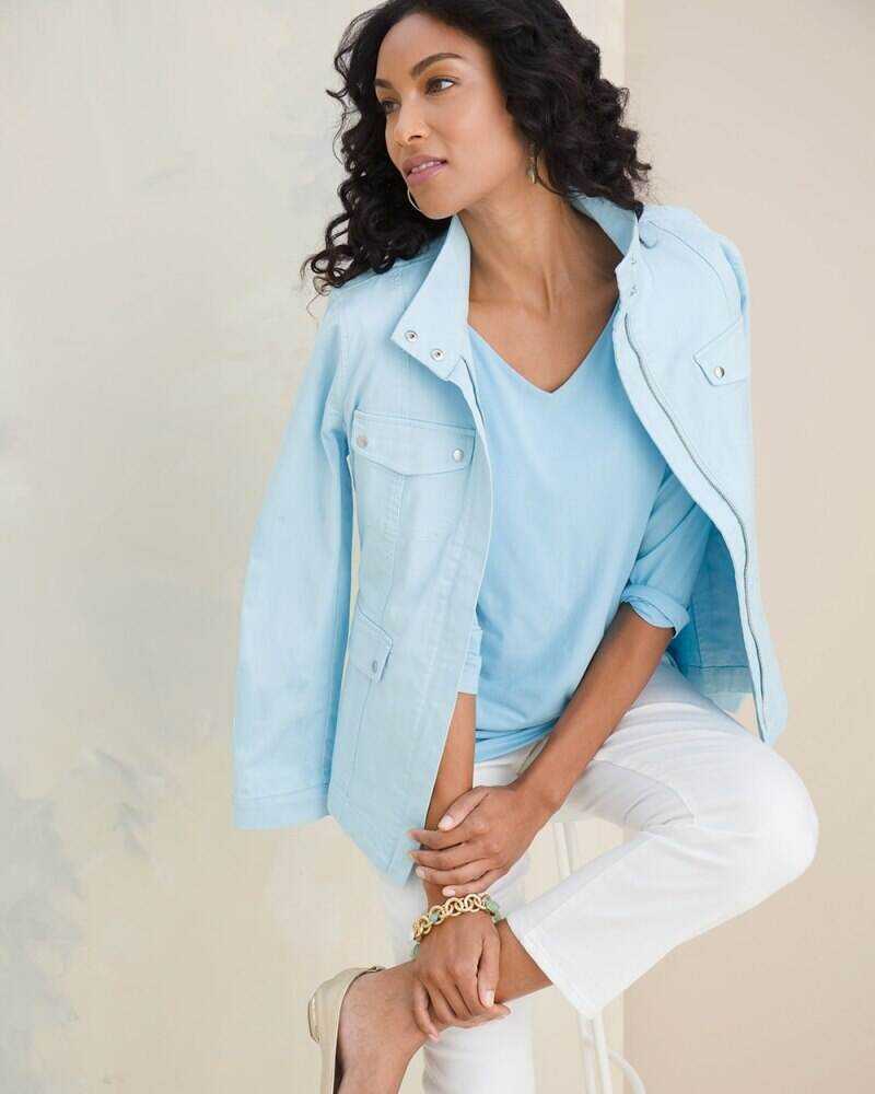 Touch of Cool High Wide V-Neck Tee Bright Ochre