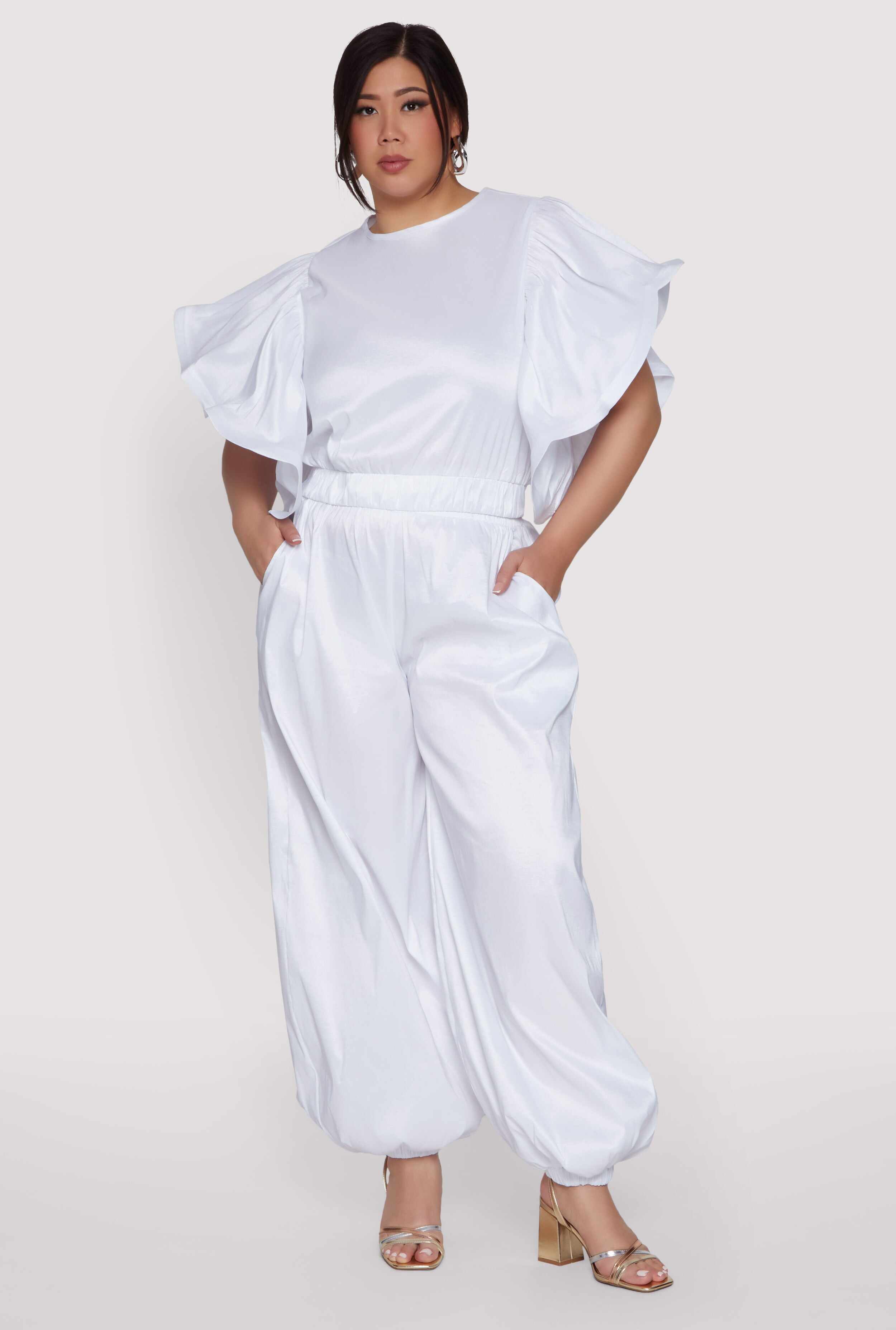Plus Size Nylon Parachute Pants