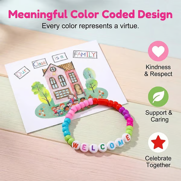 🔥Last Day 69% OFF - ✨🌈Pack of 25 Welcome BeadBracelets - StrengthenClassroom Friendship & SpreadWarm Kindness!