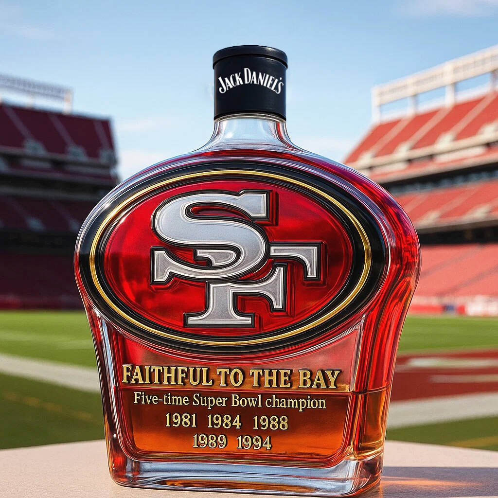 The San Francisco 49ers Honor Whiskey Bottle
