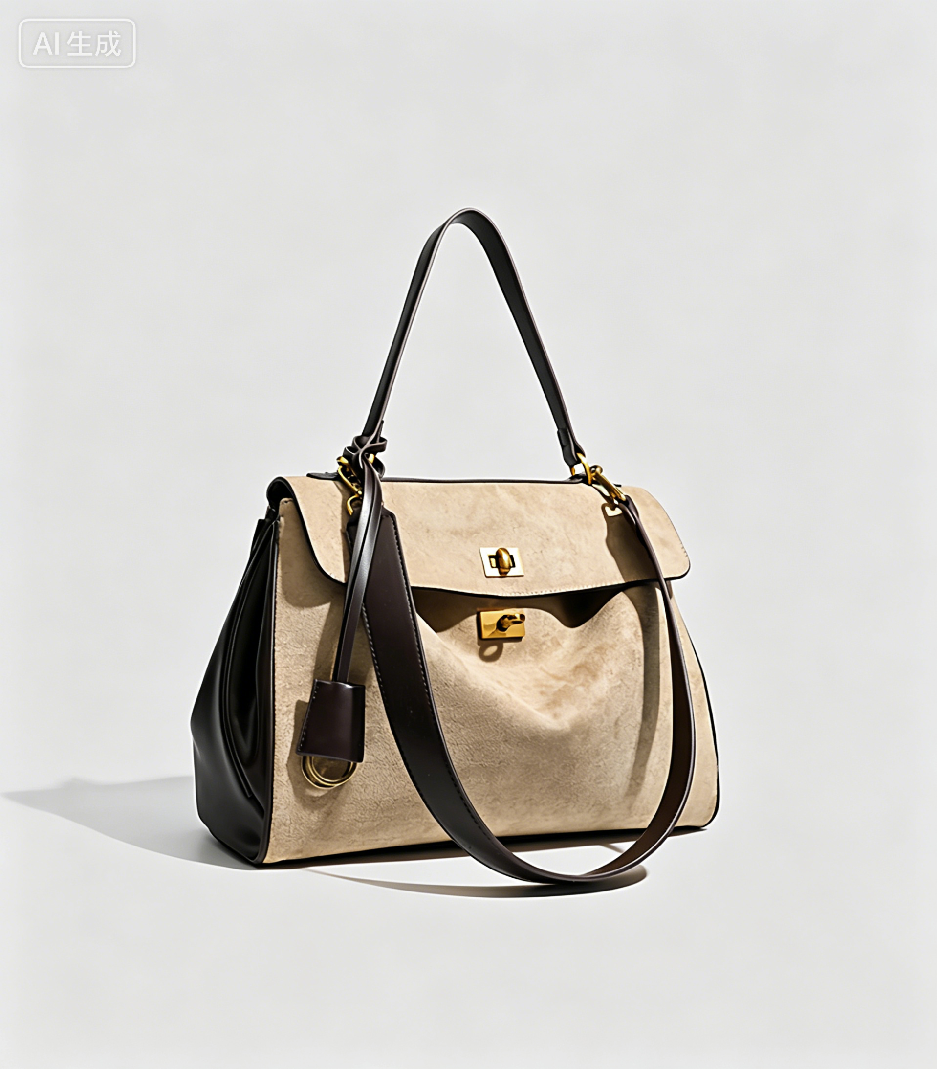 Fashionable women handbag with cowhide leather