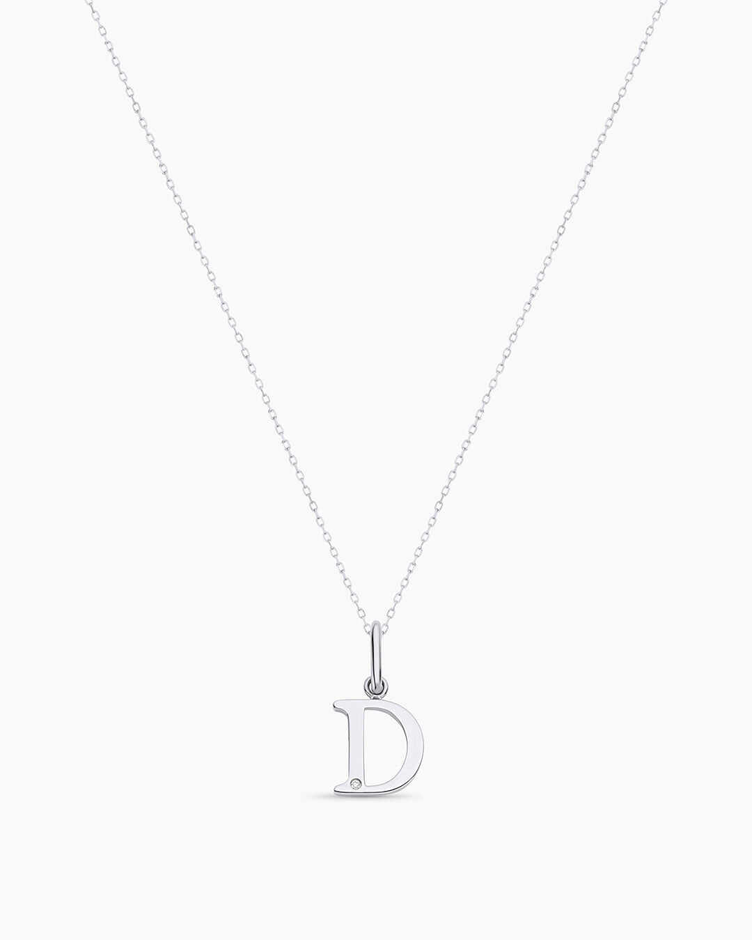 Diamond Vintage Alphabet Charm Necklace