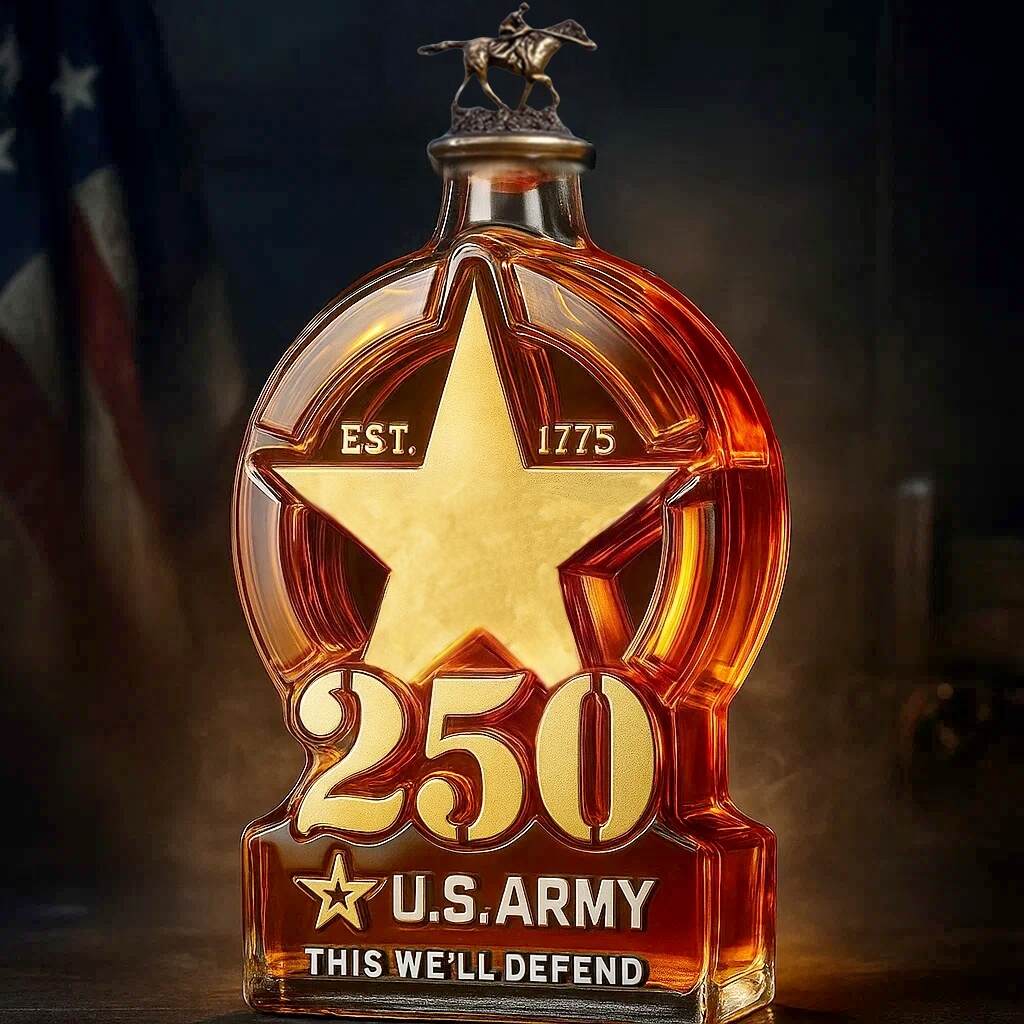 U.S. ARMY The 250th Tribute Whiskey Bottle