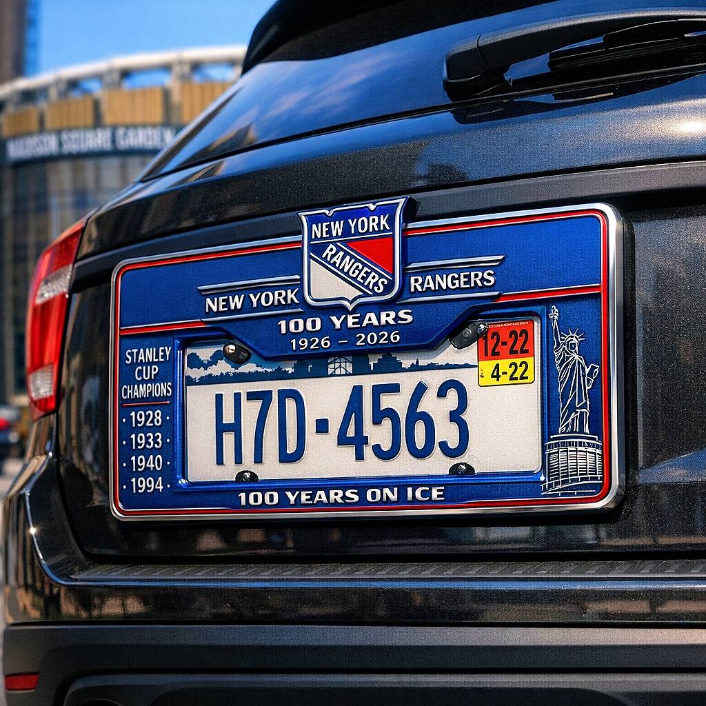 NYR 100th Anniversary License Plate Frame