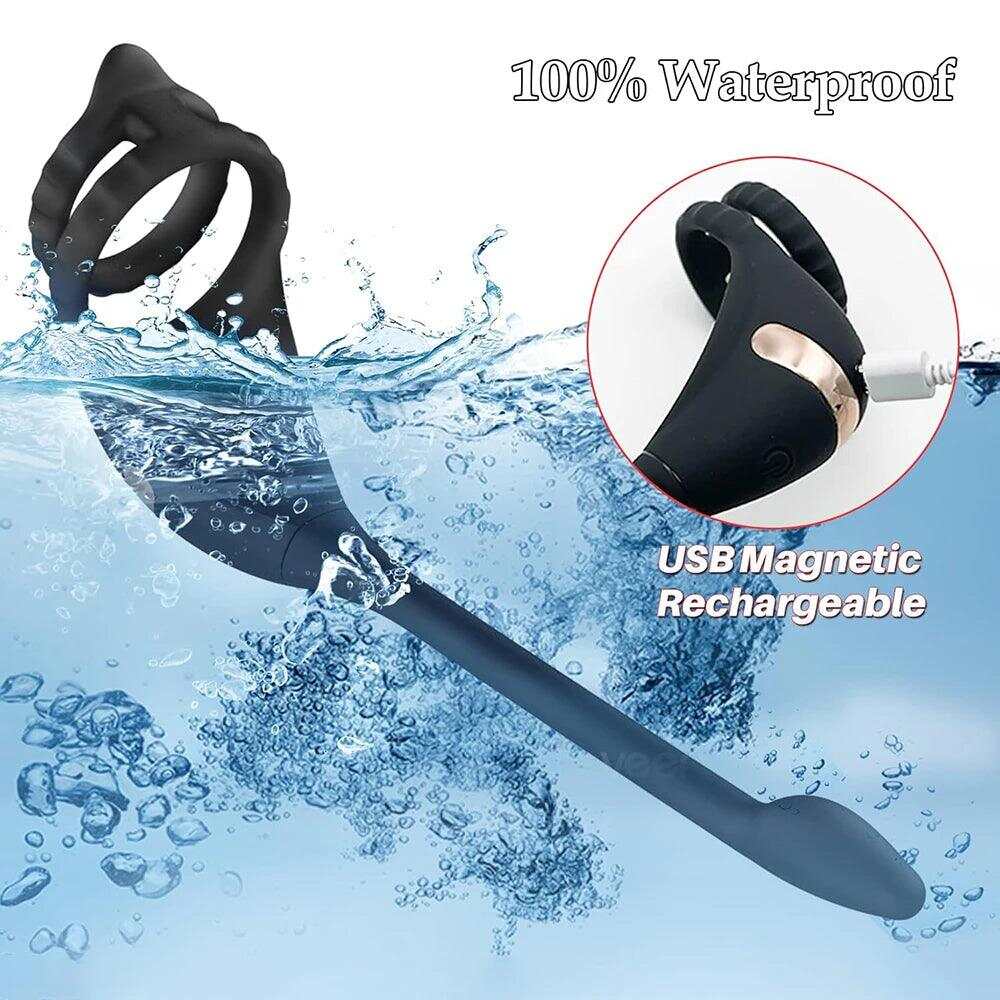 Vibrating Cock Ring & Taint Stimulator – Remote Control Anal Plug & Prostate Massager
