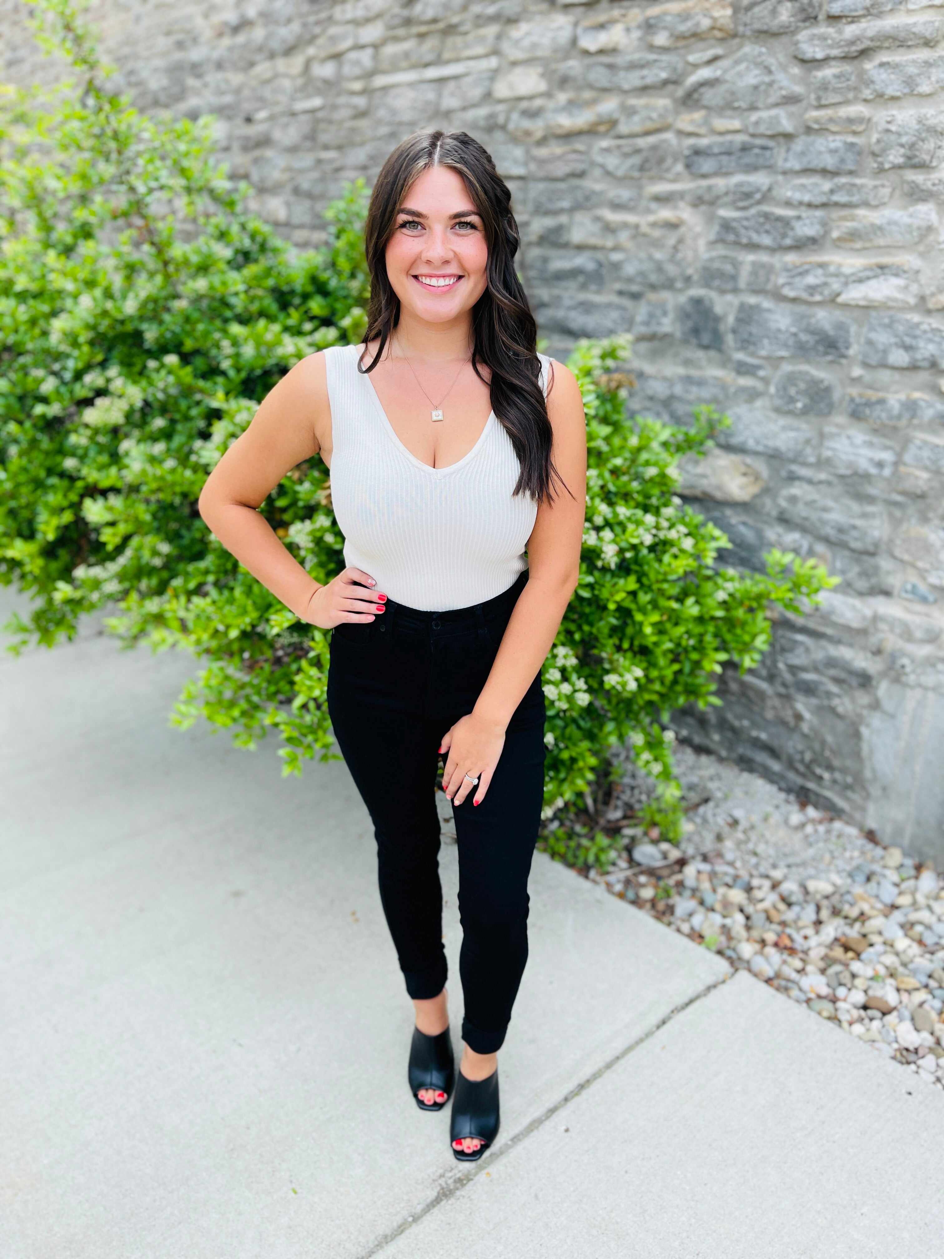 MARKDOWNS! Tummy Control Black Skinny Jeans in Reg/Curvy Fifth Restock!
