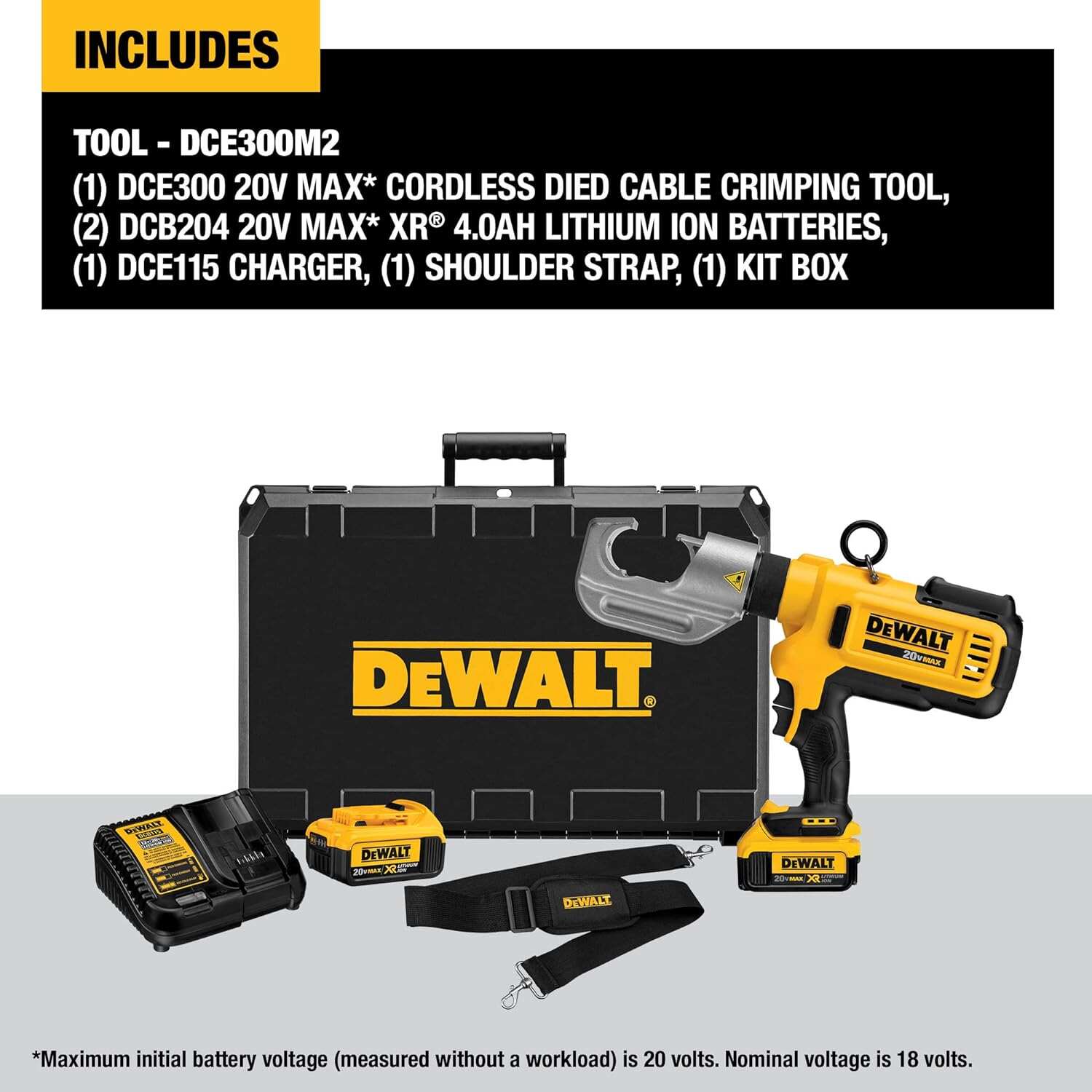 DEWALT 20V MAX Cable Crimping Tool with Die (DCE300M2)