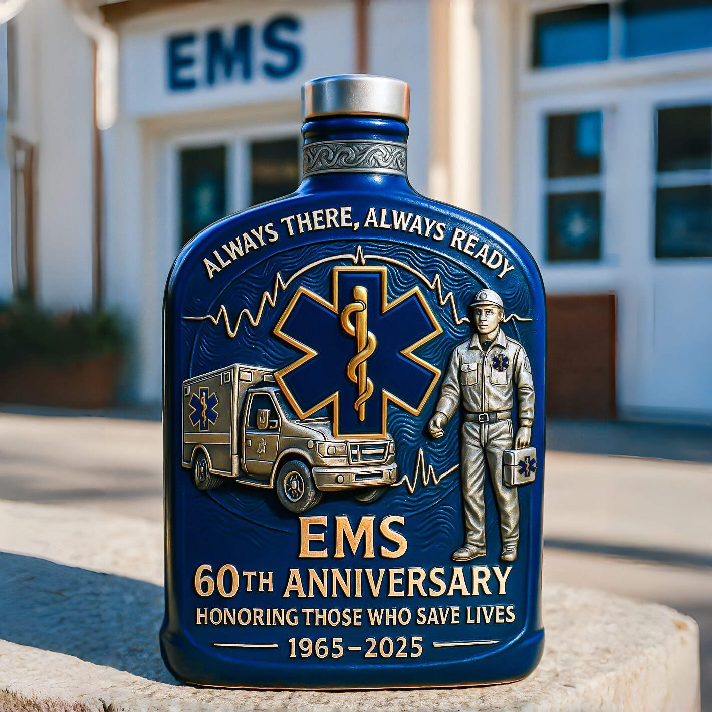EMS 60th Anniversary Whiskey Bottle