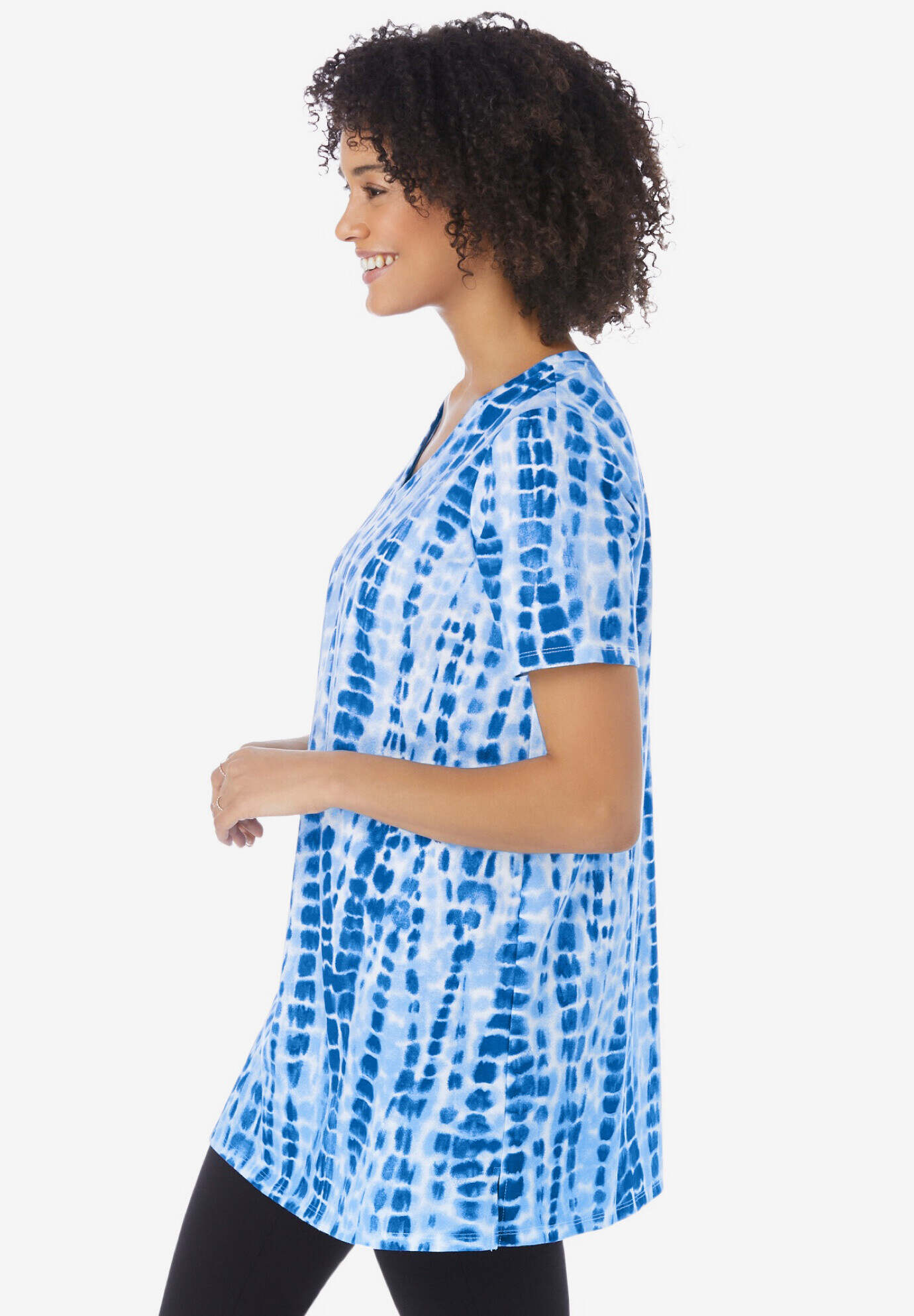 V-Neck Tie-Dye Tunic