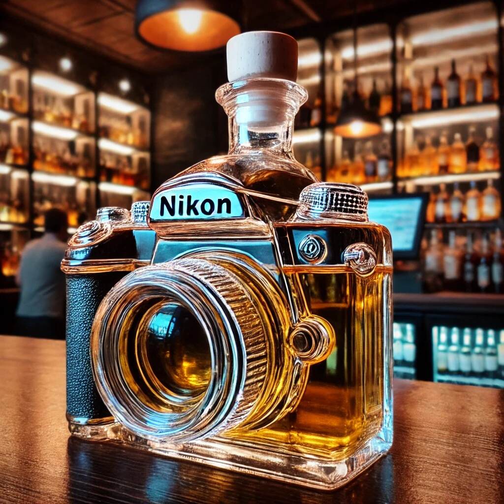Classic Camera Whiskey Bottle