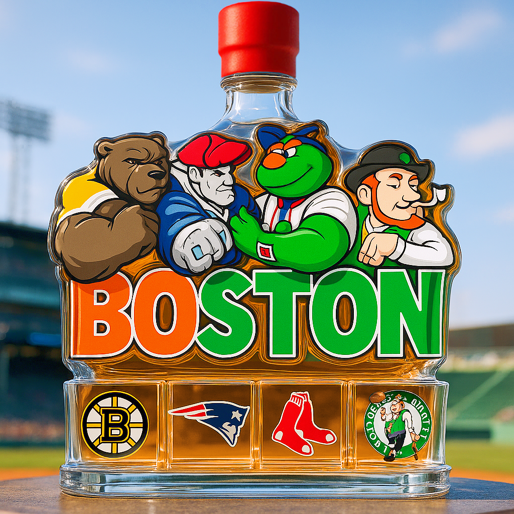 Boston Teams Glory Whiskey Bottle