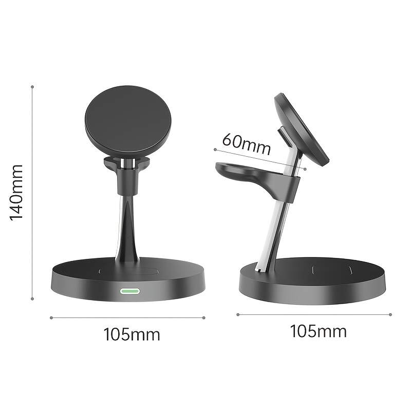 [Wireless 3in1 Charger] Wireless Charger 3in1 Charging Station - Compatible with iPhone 16 15 14 13 12 Series, AirPods, iWatch Series and Galaxy Watch Series