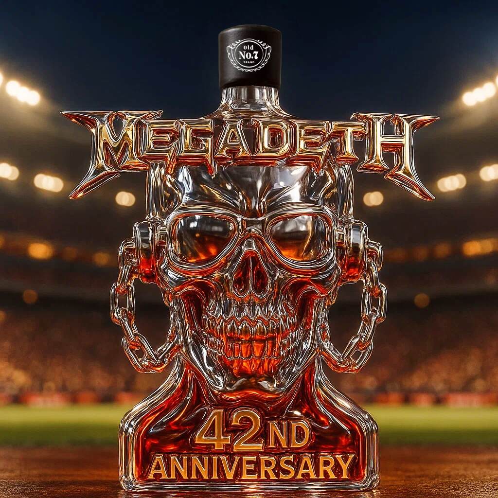 Megadeth 42nd Anniversary Whiskey Bottle