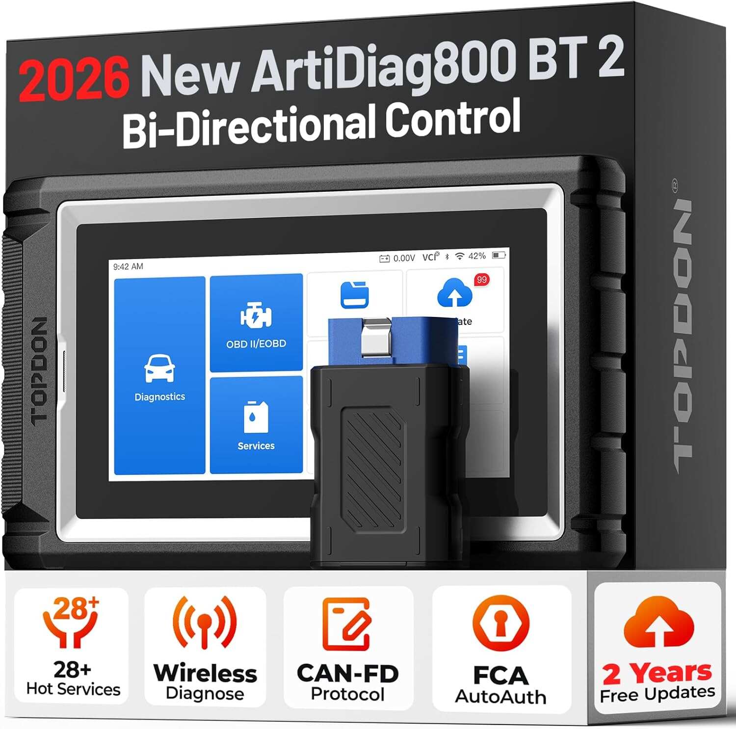 2026 Bidirectional Scan Tool, Function as AD900 Lite AD Pro, All System Automotive Diagnostic Scanner, Active Test, 28+ Reset Service, FCA Autoauth, 2 Years Free Update