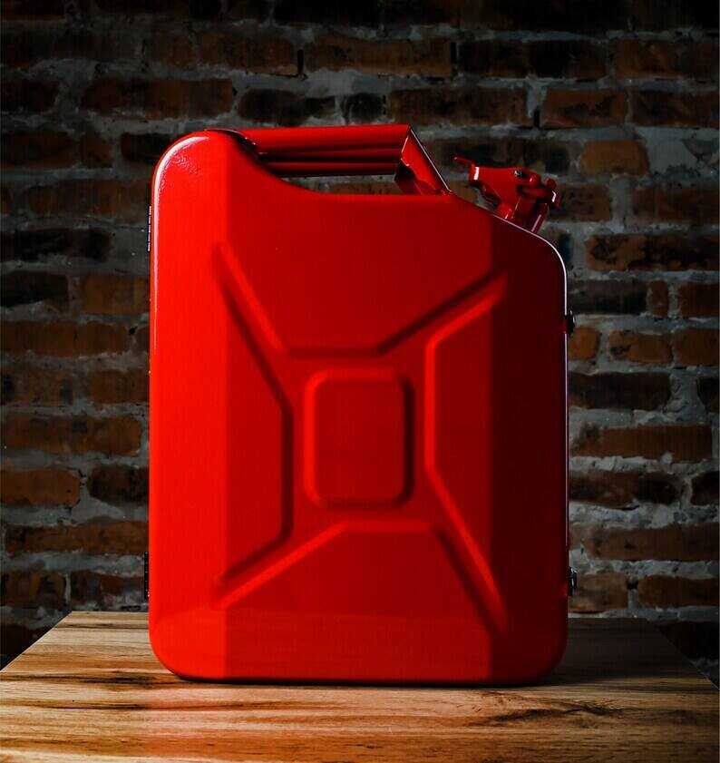 20 L Red Jerry Can Bar Set For Picnic For 4, Custom Fuel Bar, Portable Travel Bar Case, Personalized Camping Mini Bar, Gas Can Bar Set