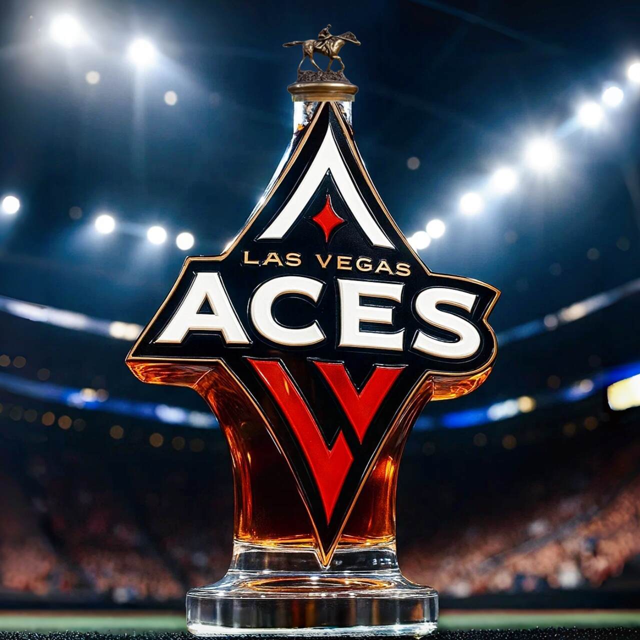 Las Vegas Aces Whiskey Bottle