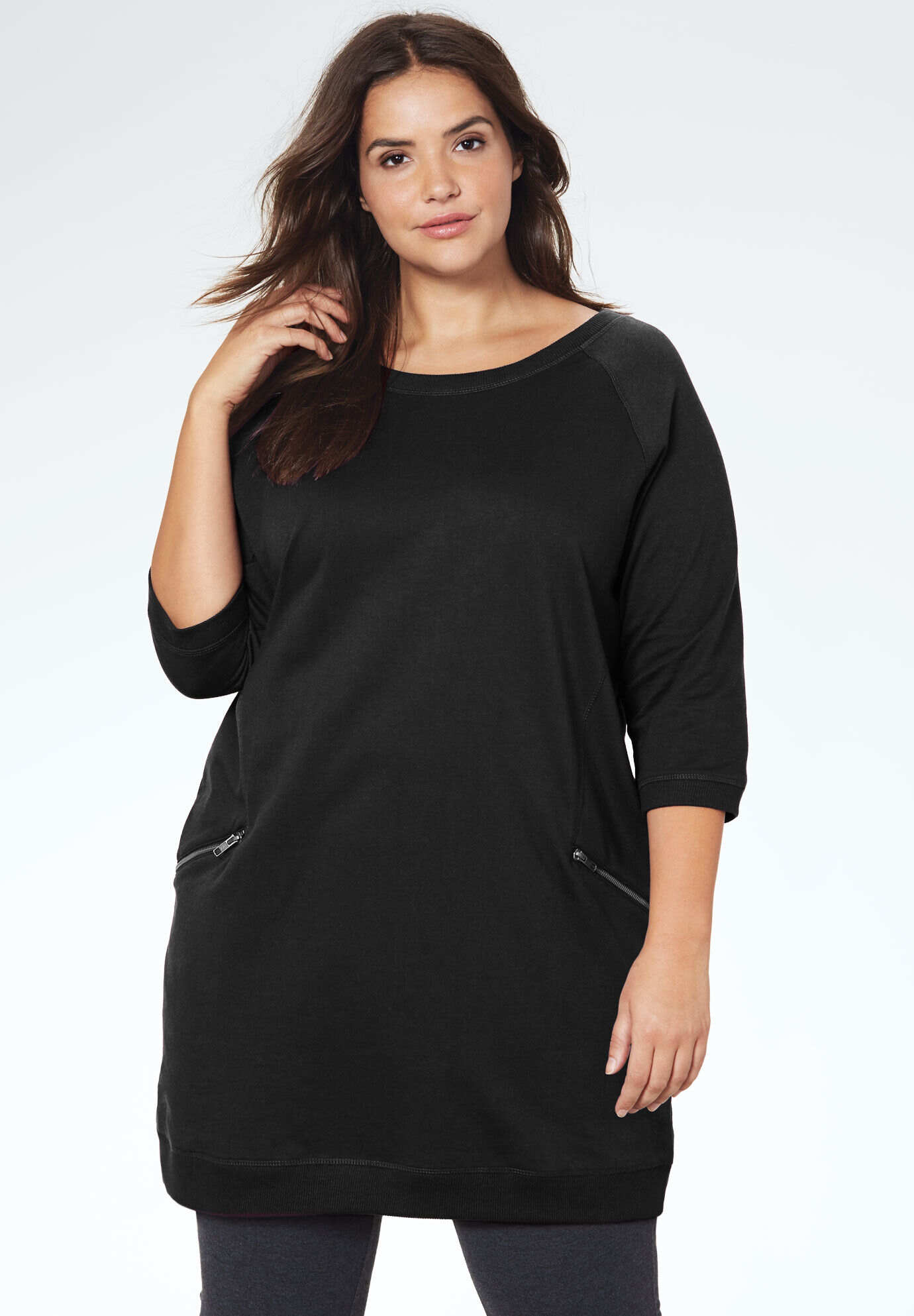French Terry Zip Pocket Tunic